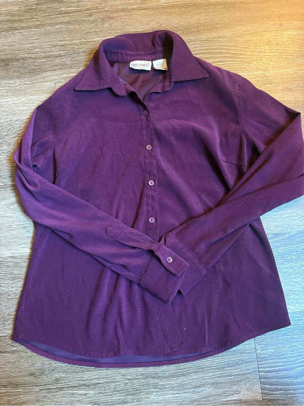 Fashion Bug Stretch Button-Up Shirt in Purple